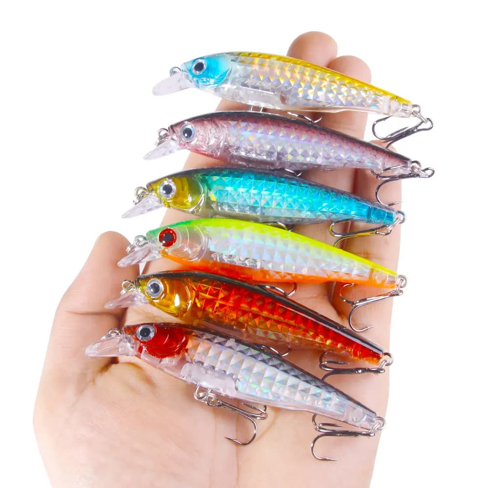 1pc Minnow set di esche da pesca 9cm/3.54in 9.5g 3D esche artificiali spigola trota esche Wobbler Jerkbait per accessori da pesca