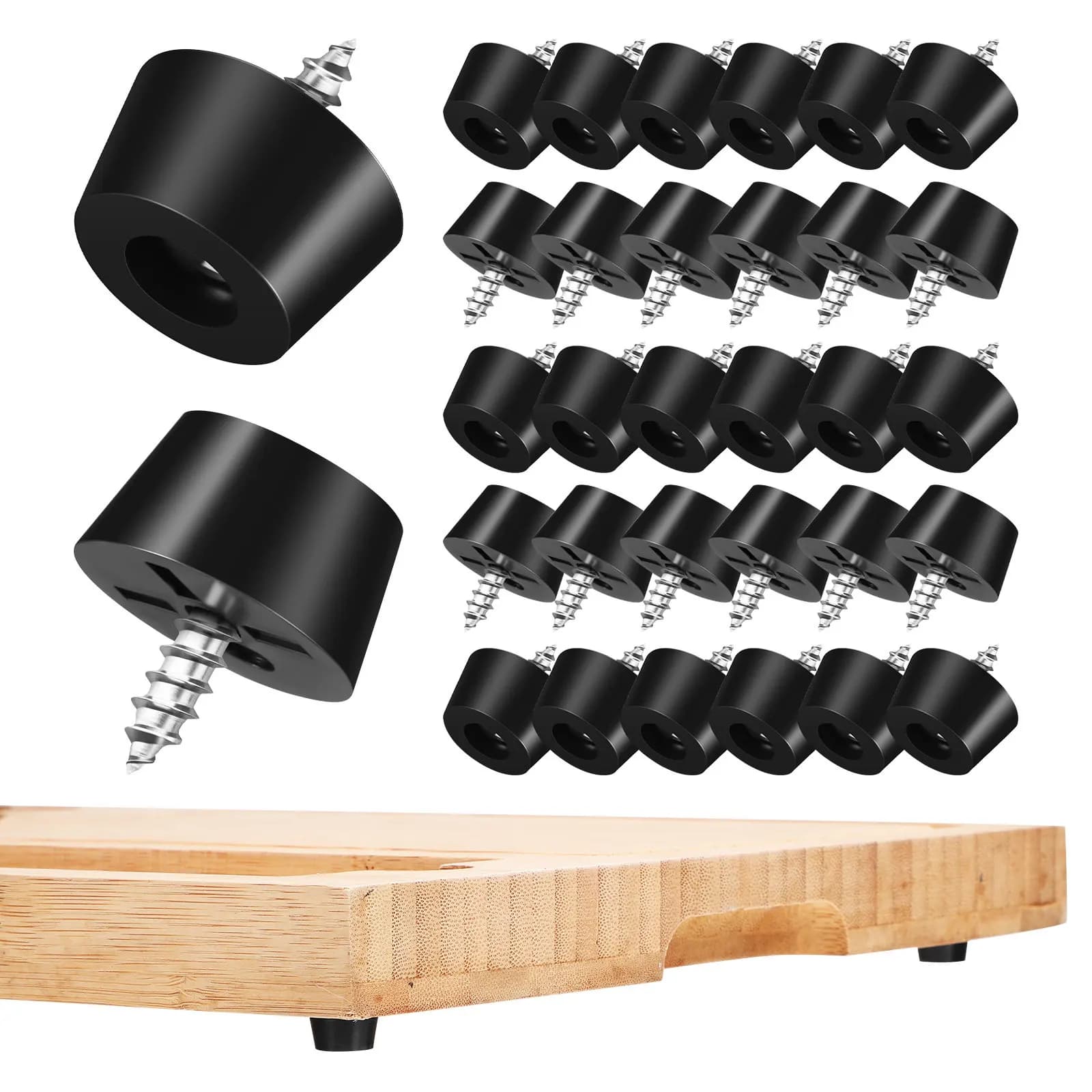 120 Set di Piedini in Plastica Antiscivolo con Rondelle Metalliche per Taglieri, Elettrodomestici, Sedie, Tavoli - Gambe Antiscivolo
