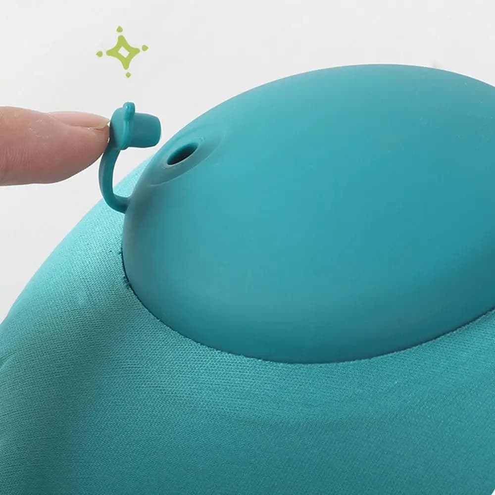 Cuscino da viaggio gonfiabile a forma di U Morbido pressatura a mano per gonfiare il cuscino Risparmia spazio Cuscino di supporto per il collo portatile per auto