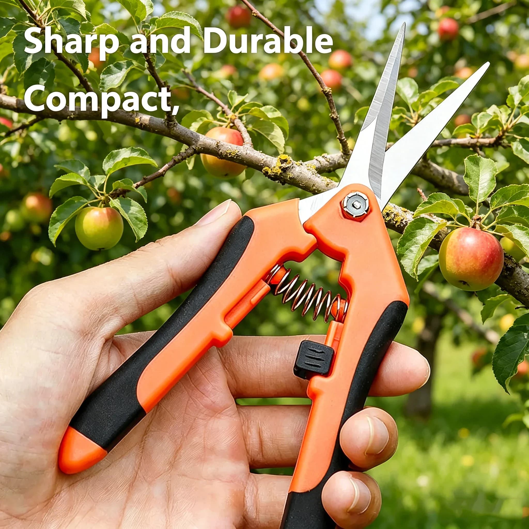 Straight Blade Effortless Pruning Shears for Vineyards - Sharp Fruit Picking Scissors for Garden, Bonsai & Harvesting