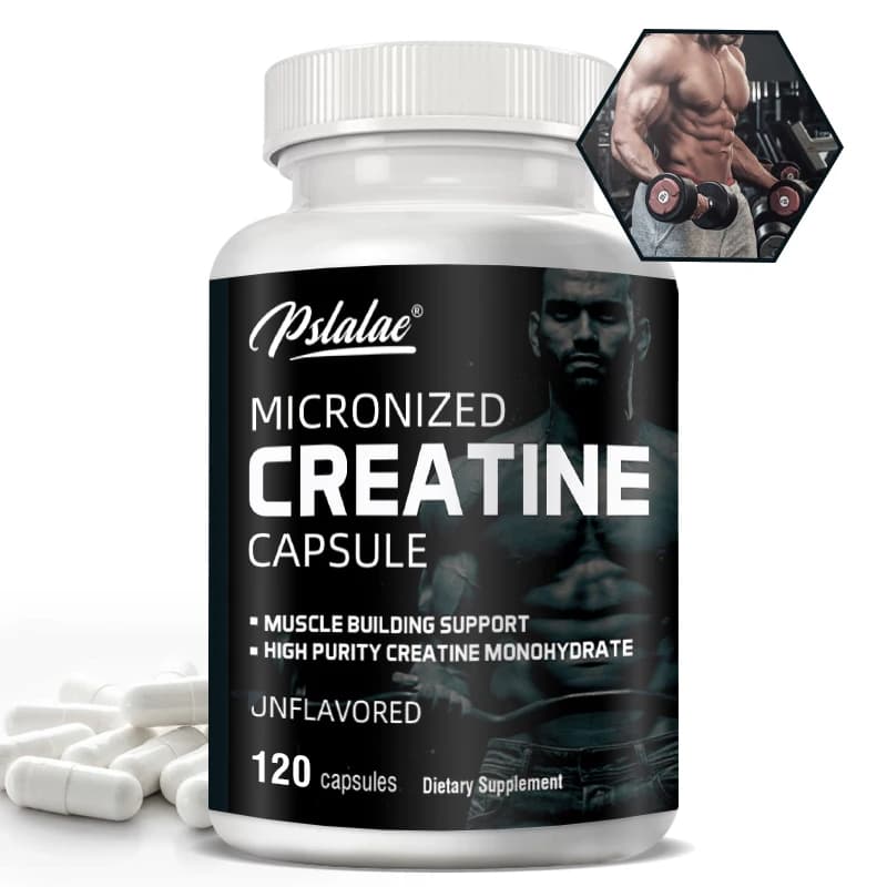 Micronized creatine powder (5000 mg) Monohydrated creatine powder, unflavoured, cetanogenic, non GMO 120 capsules