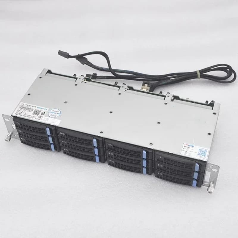 CDN Hot Swappable SAS Series Chassis 12 Disks 3.5 Inches 6Gb Hard Disk Cage 12 GB Storage NAS Black Group
