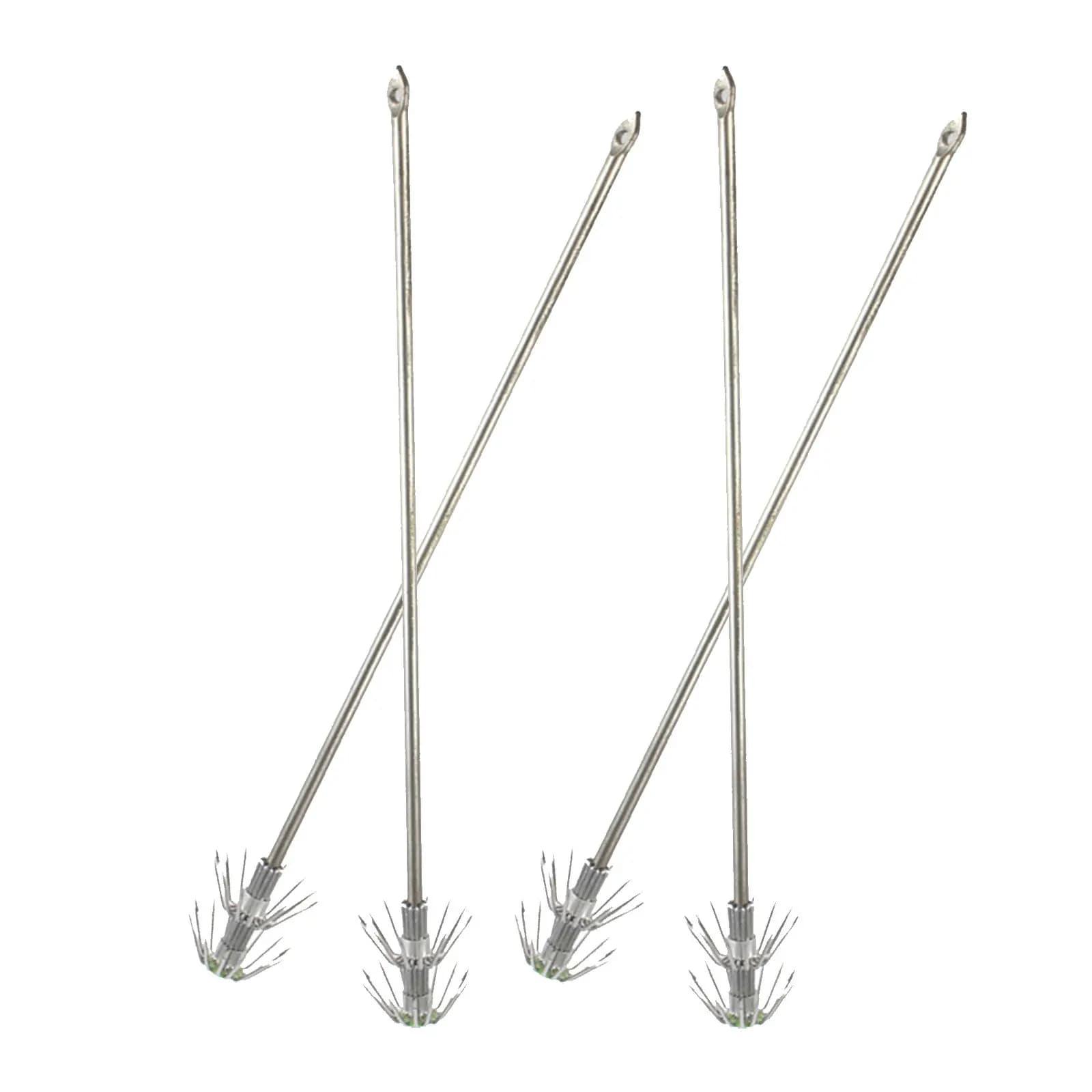 Set di 4 Ganci per Calamari in Acciaio Inox con 14 Punte Arrotondate per Pesca di Polpi in Acqua Salata e Dolce