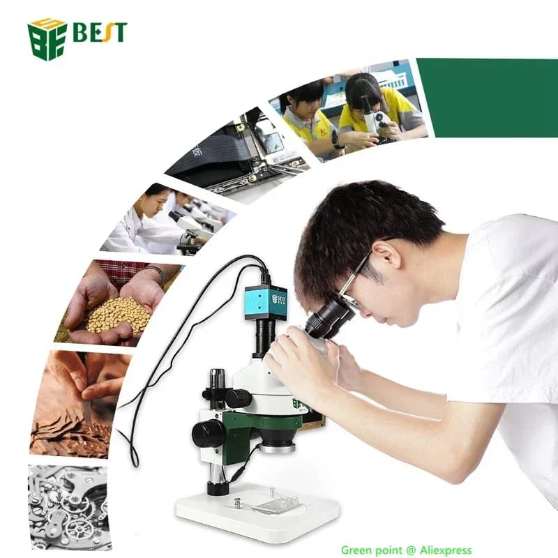 Microscopio trinoculare con zoom digitale stereo serie ZS7045 BEST-X6II con display TV per fotocamera per riparazione ispezione PCB del telefono cellulare
