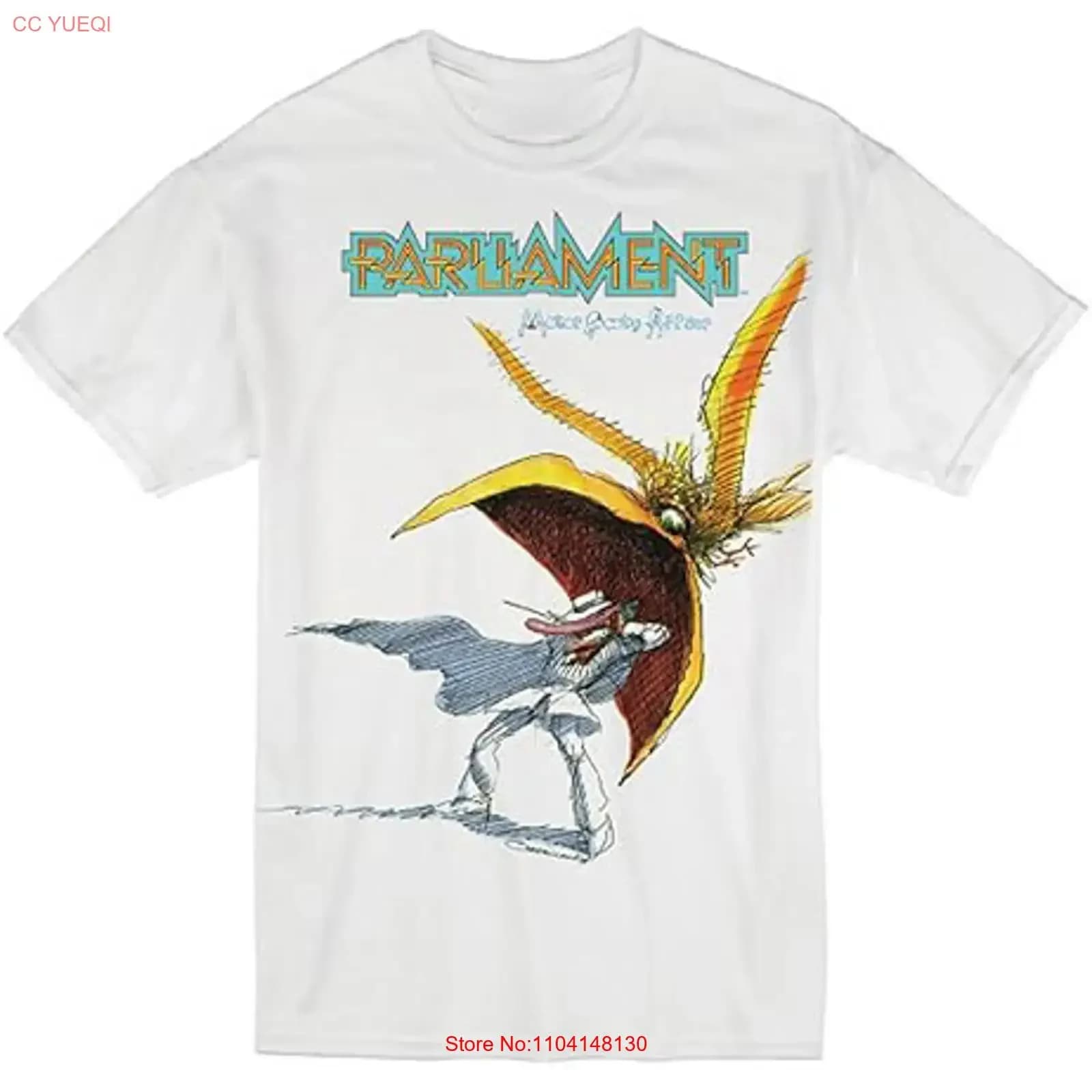 T-shirt Funkadelic Mothership Connection da uomo del Parlamento IM0714 vintage lavata Abiti firmati alla moda moda Leggermente homme