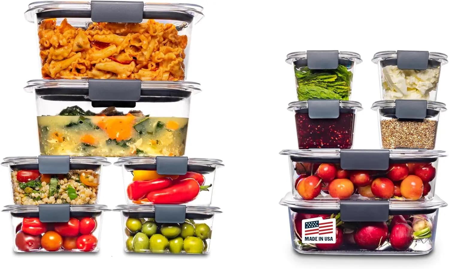 Contenitori Ermetici per Alimenti Senza BPA, Set da 24 Pezzi per Preparazione Pasti, Pranzo e Avanzi