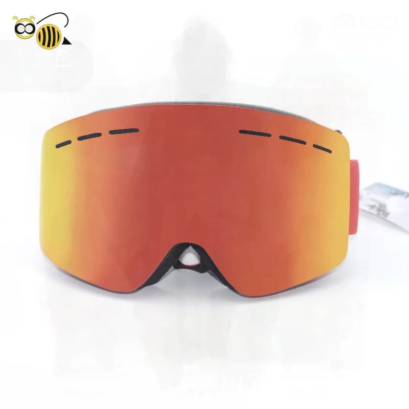 Occhiali da sci cilindrici con logo personalizzato Occhiali da neve con magnete antiappannamento a doppio strato Protezione per gli occhi antivento per adulti all'aperto