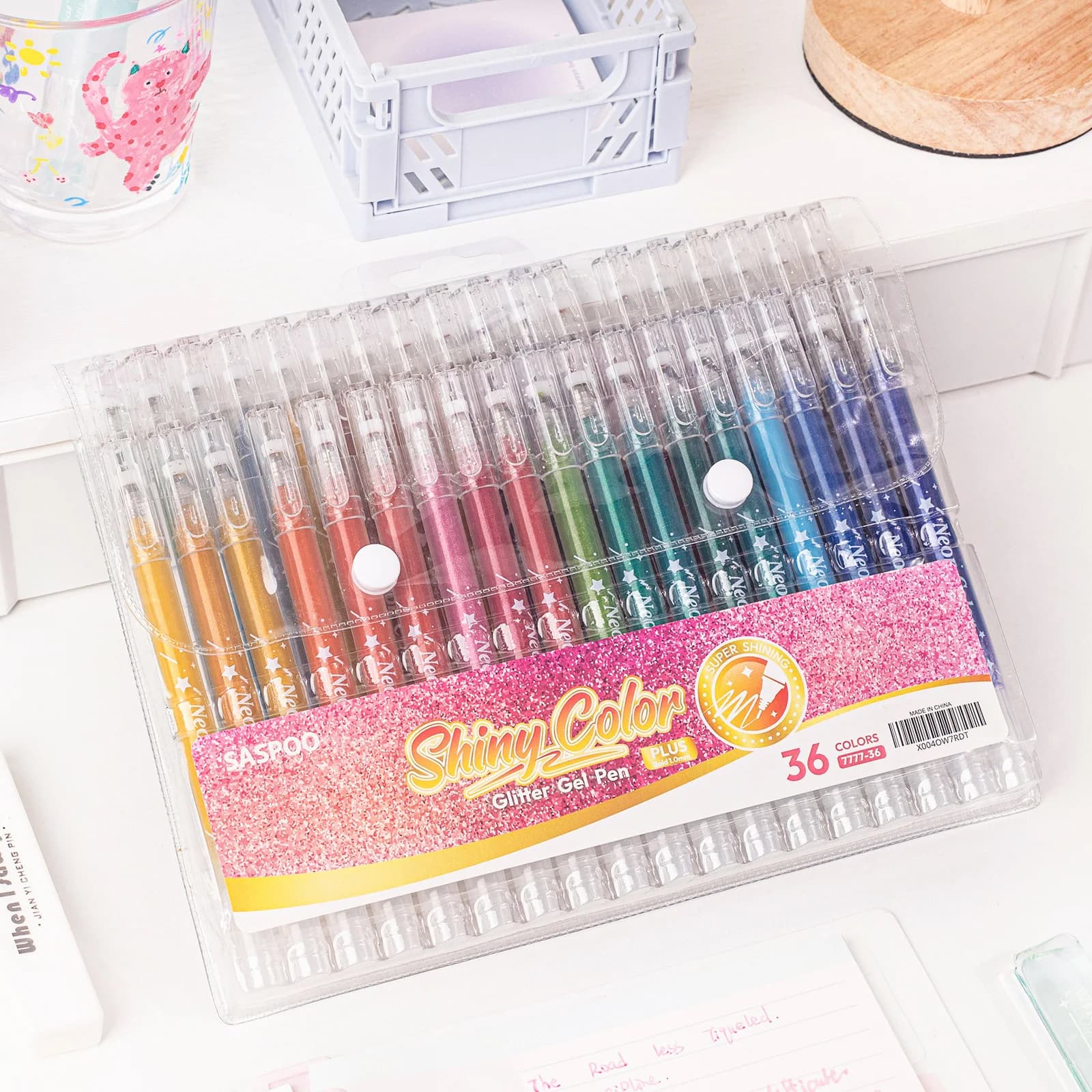 Set di 36 Penne Gel Glitterate Metallizzate Vibranti per Studenti e Adulti, Ideali per Libri da Colorare, Disegno e Artigianato