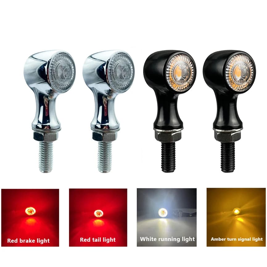 Indicatori di direzione per moto contrassegnati E 3 in 1 Lampada di direzione anteriore a LED Indicatore posteriore Lampeggiante Lampeggiante Luce di arresto del freno di guida