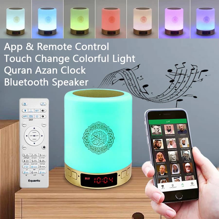 Azan Musulmano Luce notturna Corano Portatile Wireless Caixa De Som Altoparlante Bluetooth Cassa di risonanza musicale Blutooth Lampada sacra Mini deflettore