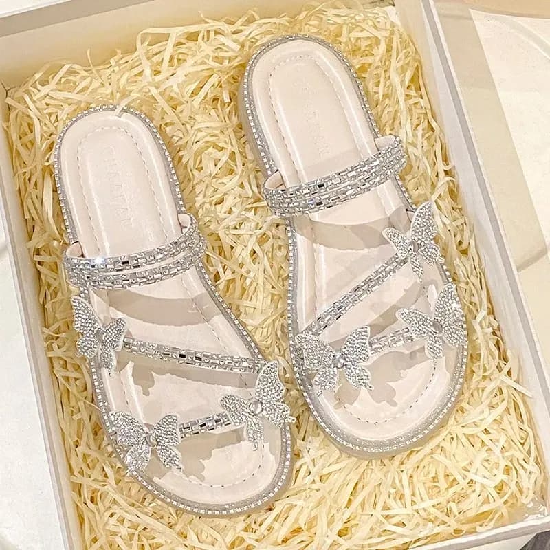 Roman Style Women's Sandals Summer 2026 New Fairy Atmosphere Beach Shoes Outerwear Casual Slip-On Rubber Sole High Heel