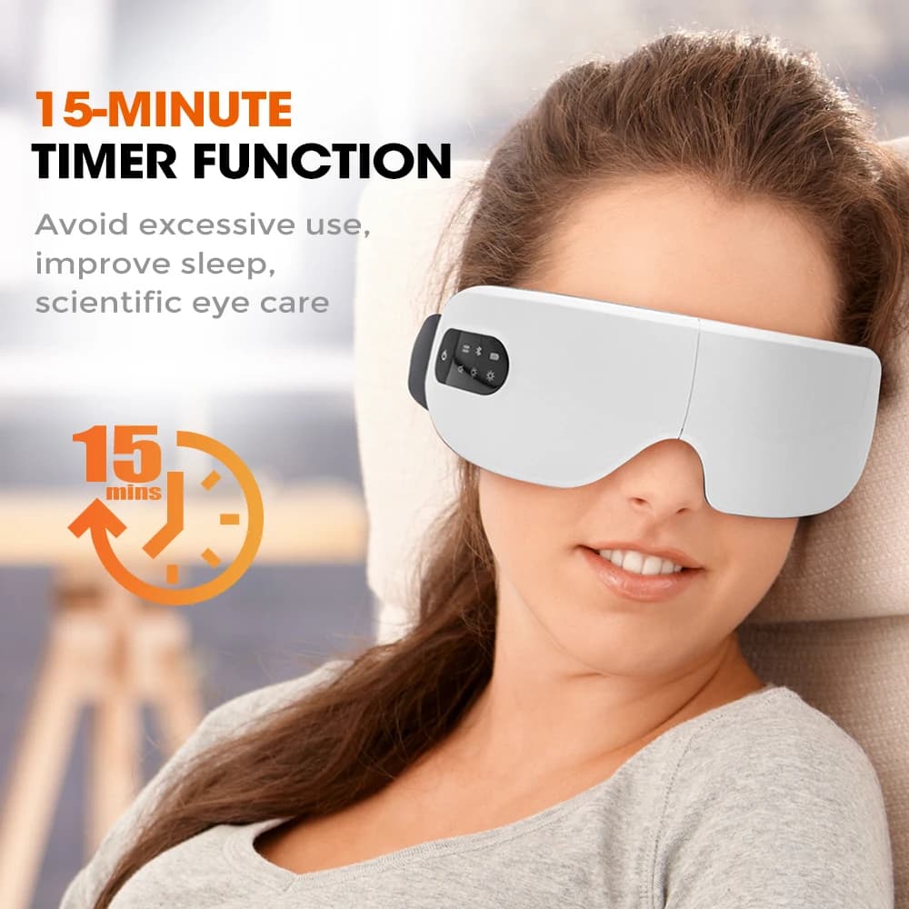 Eye Massage with Heat, Intelligent Eye Care Device with Music for Migraine, Relaxing, Eye Effect Reduction, Eyewear, Bags Under Eyes, Sleep Improvement