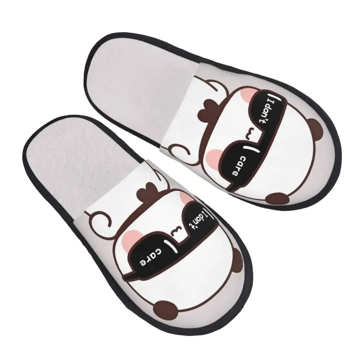Pantofole in Memory Foam Personalizzate Peach e Gomas Dudu da Donna, Comode e Calde, con Orsetto Cartone Animato e Panda