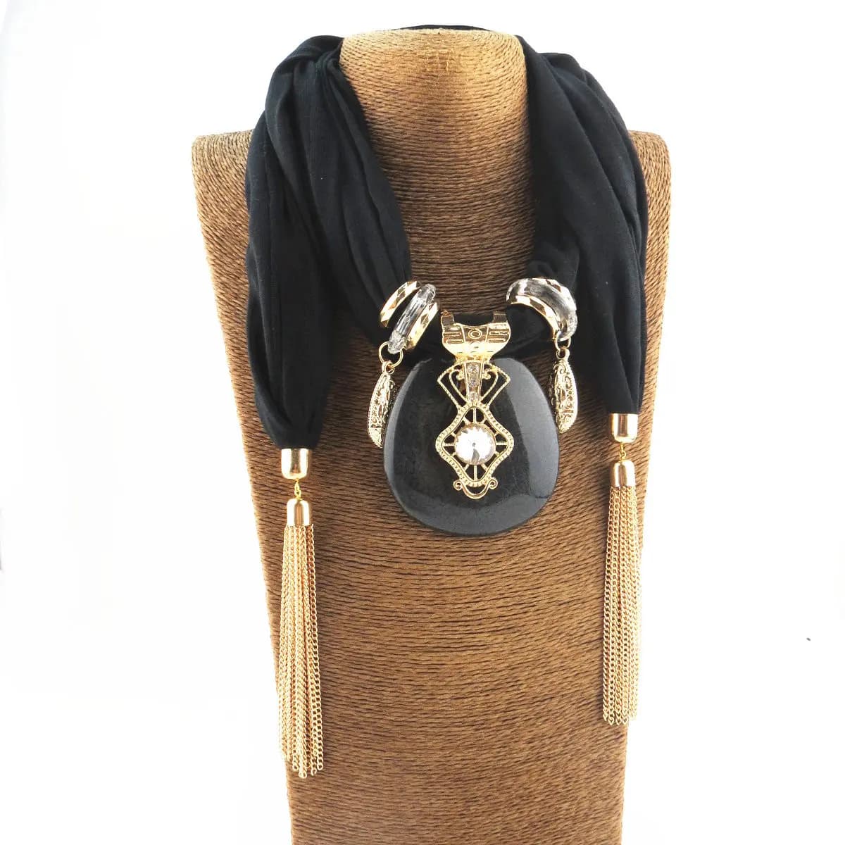 Nuova catena nappa ciondolo sciarpa chiffon colore mix accessori collana di gioielli sciarpa scialle da donna