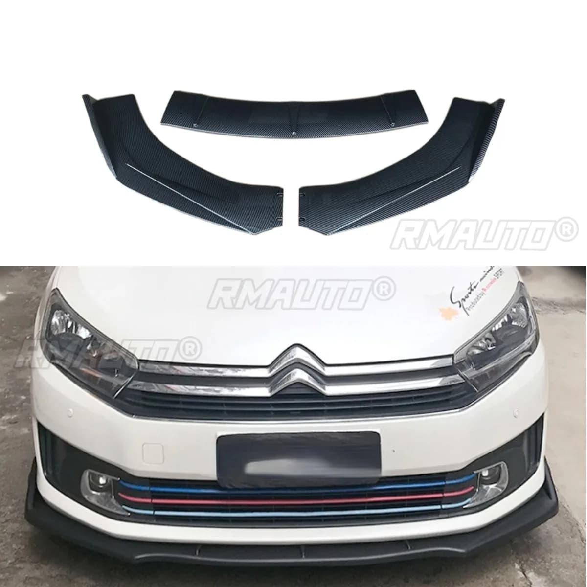 For Citroen C-Quatre Car Front Bumper Lip Splitter Diffuser Spoiler For Citroen C-Quatre Style Bumper Guard Car Accessories