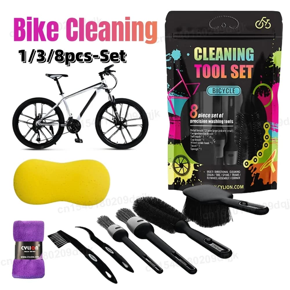 Set di strumenti per la pulizia della bici da bicicletta Kit di spazzole per la pulizia della bici Kit di pulizia della bici per Mountain Road City BMX e accessori per bici pieghevoli