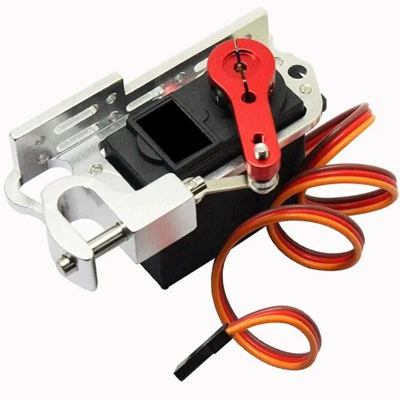 Servo Dispenser Lanciatore drone Dispositivo di lancio in alluminio leggero Adattatore interruttore Sistema di caduta dell'aria per MG995 25T Braccio RC ES3001