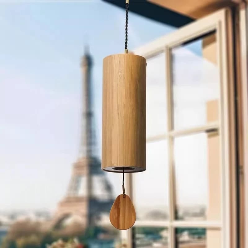 Chord Wind Chime Bamboo Hanging Meditation Chimes Bell Sound Healing Outdoor Wind Chime Relaxation Hand Cranked Decoration Bell