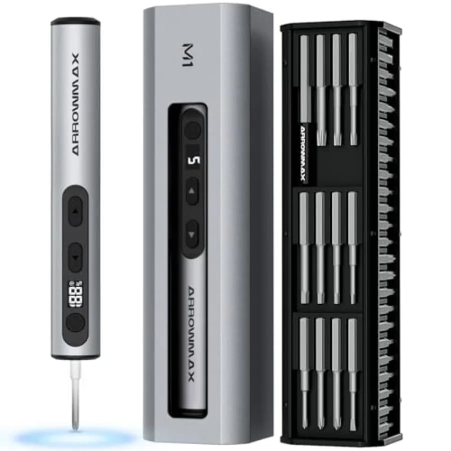 Mini Cacciavite Elettrico AM e Adattatore per Foratura 600RPM, Cacciavite di Precisione, Mini Trapano Elettrico 2 in 1, Set di Utensili con 70 Punte e 5 Tor