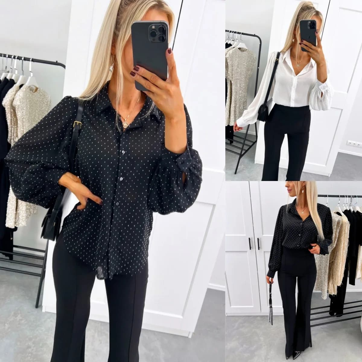 Shirt with popular polka dots Top Women's Clothing Shirts Long Sleeved Shirts and comfortable jacket with elegant design