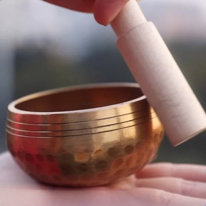 8CM Nepal Handmade Hammer Singing Bowl Buddha Sound Bowl Home Buddhist Hall Yoga Meditation Soothing Body and Mind Ornament