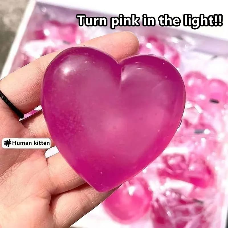 Cute Change Color Heart Squeeze Toy Slow Rebound Maltose Relieves Stress Toys Fidget Toys For Kids Girl And Adults Gift New
