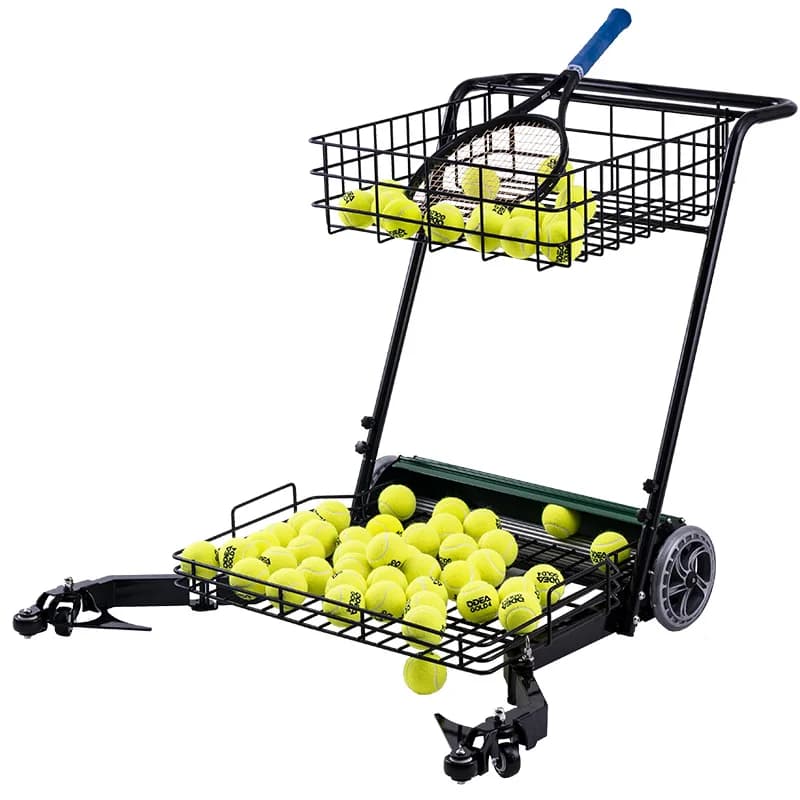 Nuovo design SIBOASI S705T Macchina per la raccolta di palline da tennis Carrello da tennis con ruote a doppio uso con raccoglitore di palline e stoccaggio di palline per campo
