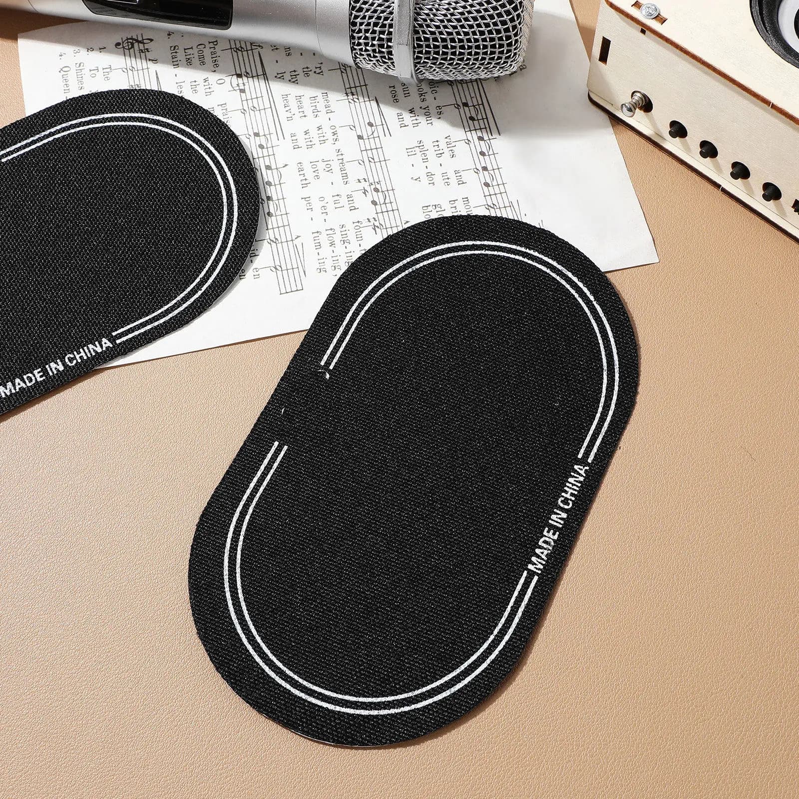 2 Pezzi Pad da Pratica per Batteria, Patch in Feltro Autoadesivi per Pelli di Batteria, Protezione per Doppio Pedale Kick
