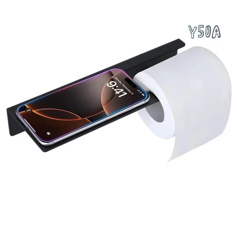 Y50A-Porta carta igienica, porta carta igienica con ripiano per telefono, dispenser di carta igienica commerciale per montaggio a parete del bagno