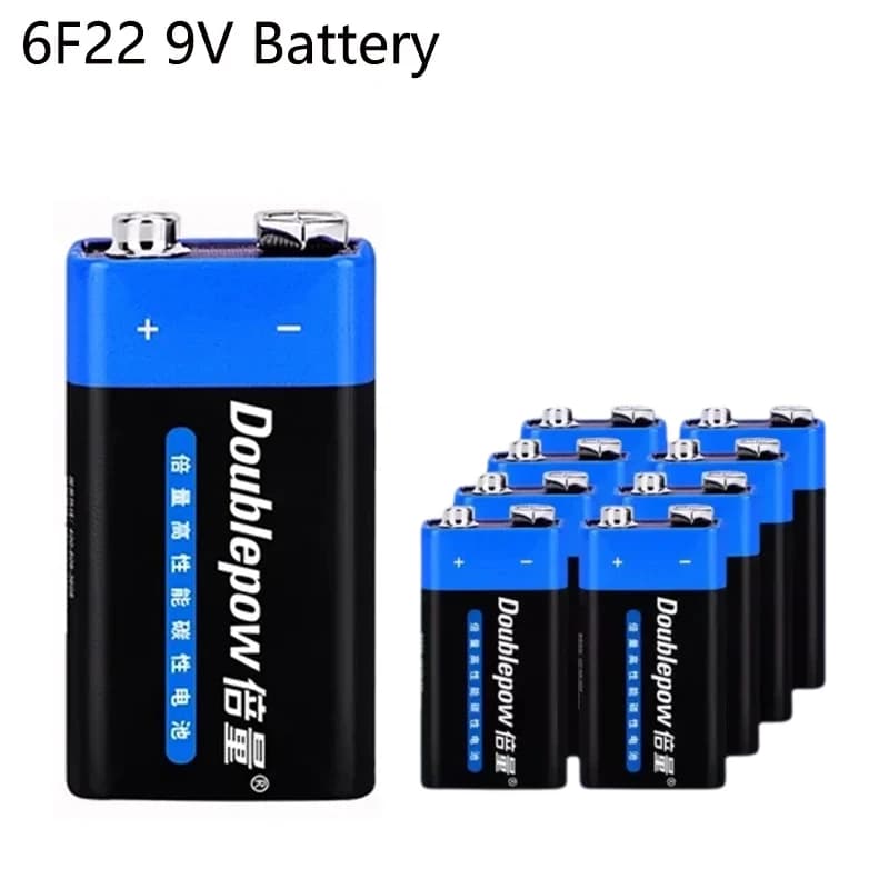Batteria 6F22 9V 650mah per rilevatori di fumo/multimetro/microfono/fotocamera senza mercurio, rispettosa dell'ambiente
