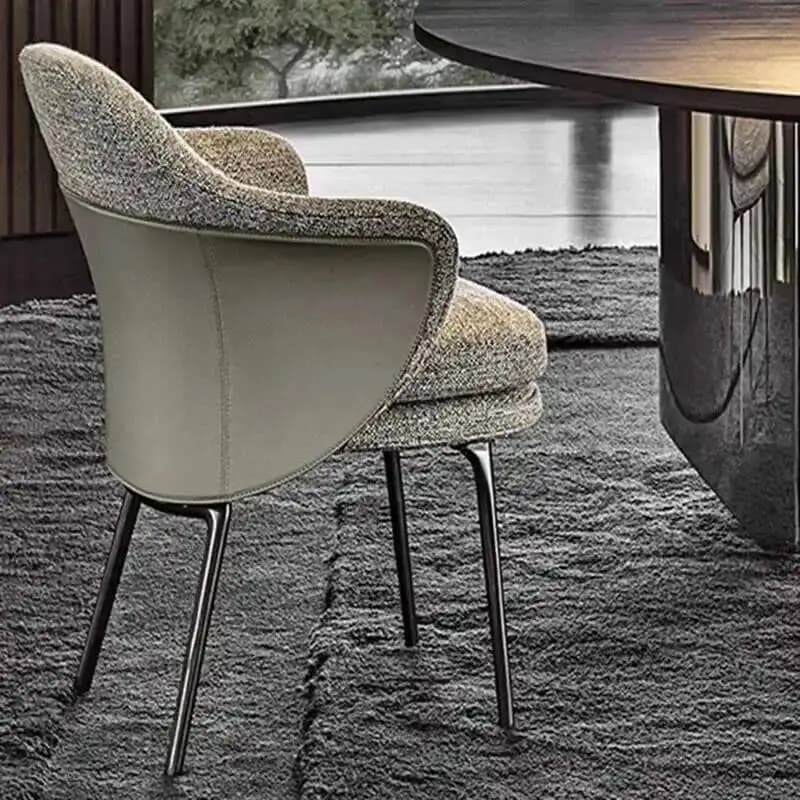 Sedia da pranzo con gambe nere, poltrona comoda, sedia relax per ristorante, sedia unica per balcone, mobili per sala da pranzo