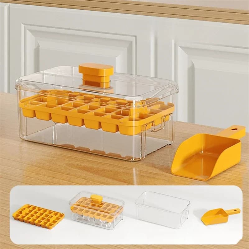 Food Grade Ice Cube Tray With Storage Box Household Ice Making Mold Kitchen Gadget
