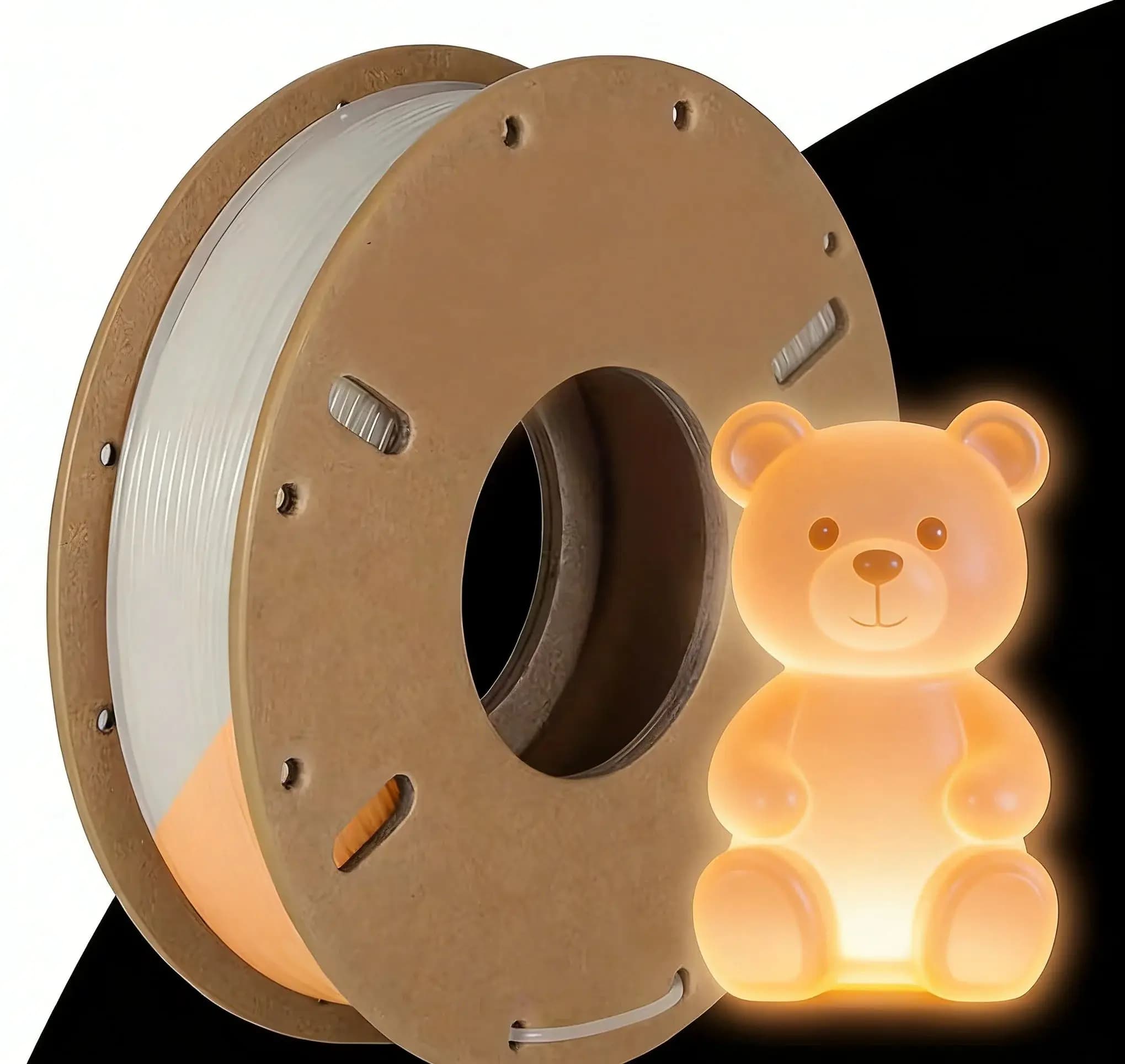 White PLA Filament Lighting in Orange 1,75mm 250g Filajoy3D for 3D Printing, Dimensional Accuracy +/- 0.03mm, Gradual Color Change