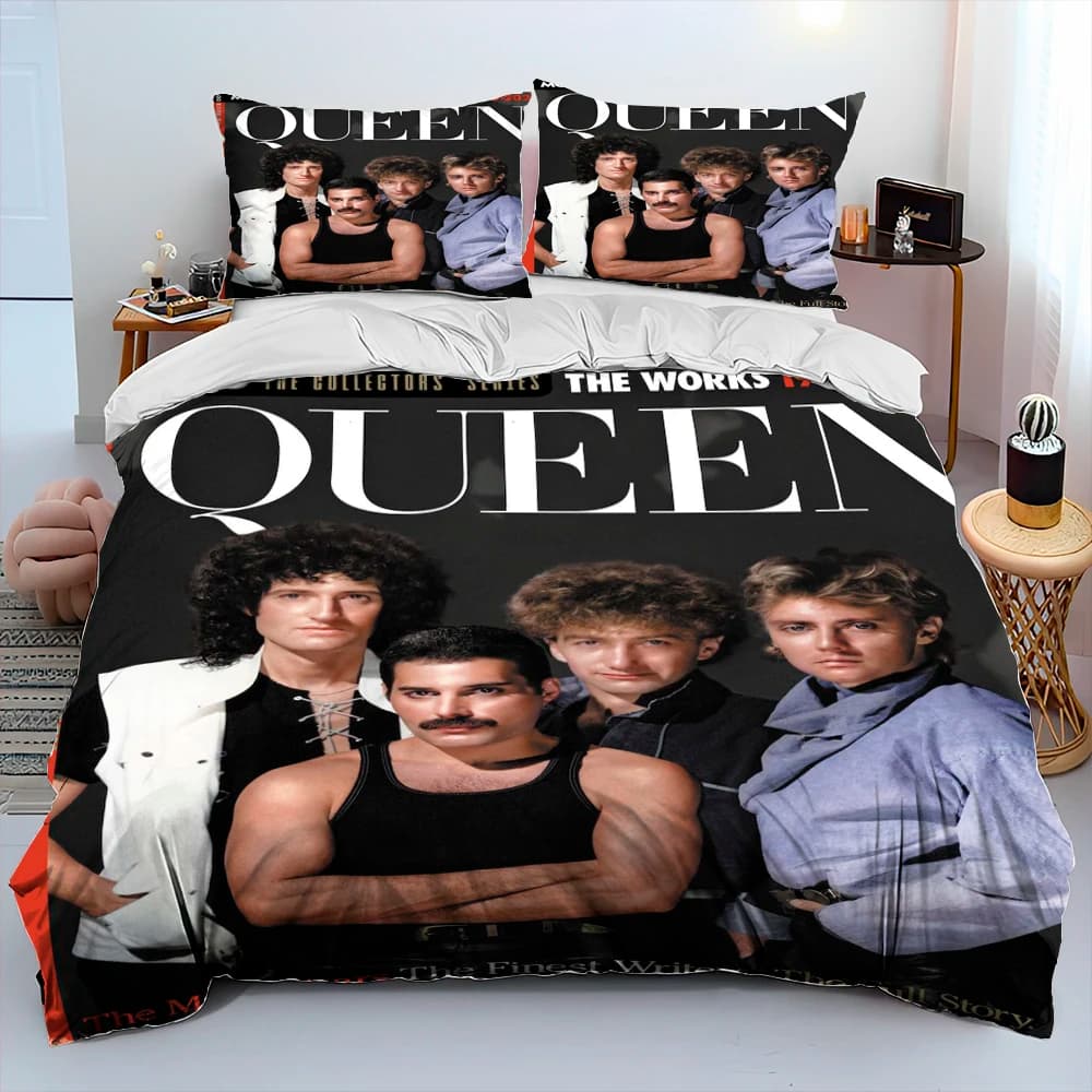 Rock-Queen-Rock Duvet Bedlinen Set Mercury Freddy, Pillow Cover Set, King Queen Size Bedlinen Set
