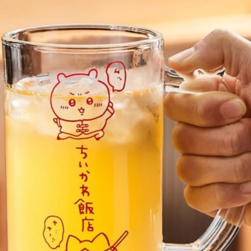 Anime Cartoon Kawaii Chiikawa Good Looks Beer Mug Juice Glass Thicken Comfortable in Hand Transparent Large Capacity Practical