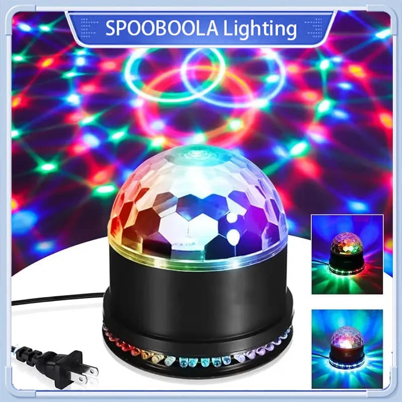 Luci per feste con sfera rotante attivata dal suono 3W RGB LED luci da palcoscenico proiettore Laser luce per Festival di nozze di natale