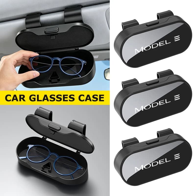 For Tesla Car Sun Visor Sunglasses Clip Accessories Glasses Holder Clip Box Model 3 Y S X Roadster P75D P85D P100D