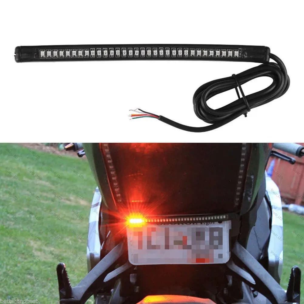 Striscia LED Flessibile Impermeabile Rossa 32SMD 3528 per Freni, Luci Posteriori e Indicatori di Direzione per Moto, ATV, Auto e Rimorchi