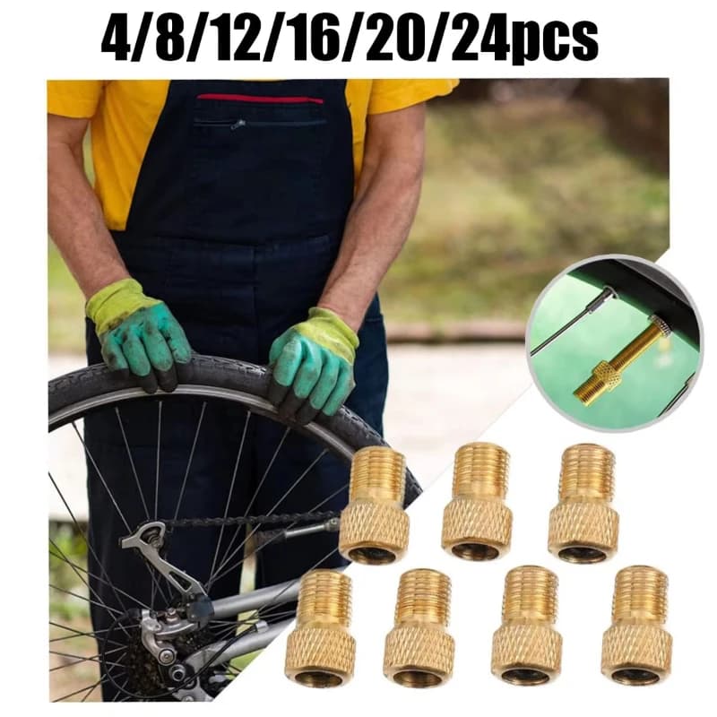 Adattatore da valvola Presta a Schrader in ottone per pneumatici, convertitore per pompa bici, gonfiatore d'aria per bicicletta (4/8/12/16/20/24 pezzi)