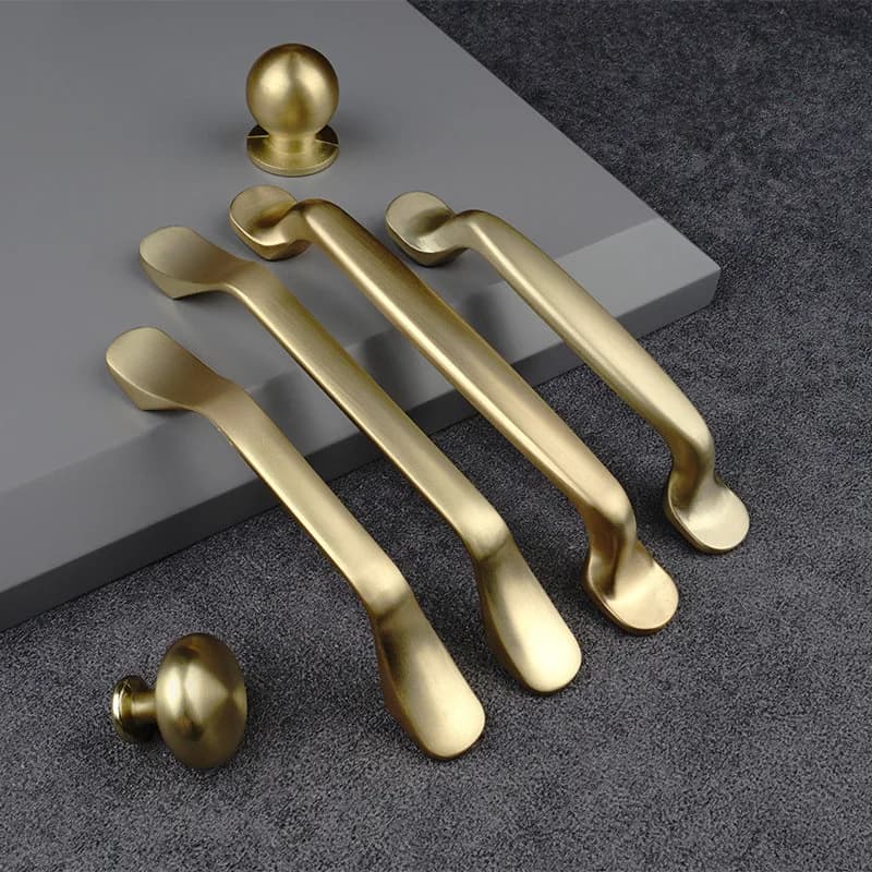 Maniglie per Mobili Dorate in Alluminio, Pomelli per Cassetti e Armadietti da Cucina, Maniglie per Cassettiere e Armadietti, Ferramenta per la Casa