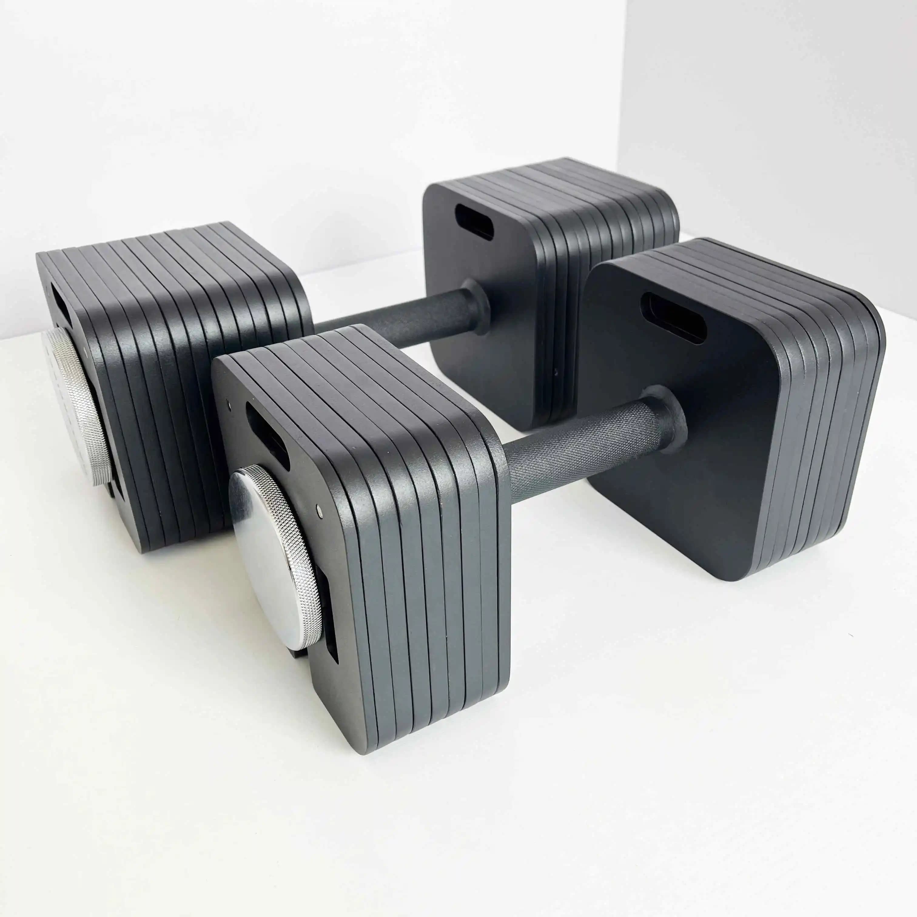 Quick-Lock Square Weight Adjustable Dumbbell Set Non-Slip Dumbbell Strength Training for Home Adjustable Square Dumbbells 36kg