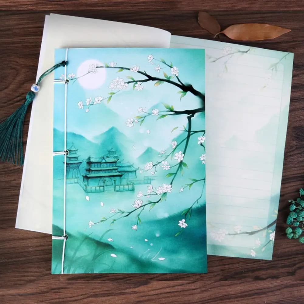 Chinese Style Wire-bound Notebook Handmade Vintage Original Tassel Diary Note Book Sketchbook Journal Notepad Office Stationery
