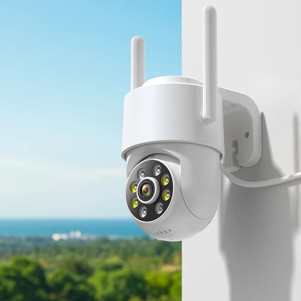 Telecamera IP Wifi 4MP 2K da esterno con rilevamento umano AI Monitoraggio automatico PTZ wireless H.265 P2P Audio Telecamera CCTV di sicurezza 1080P