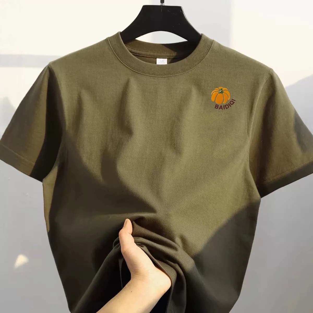 Large Size Cotton T-Shirt Short Sleeve Unisex Couple's Summer Top Fashionable Printed Casual round Neck Sweatshirt