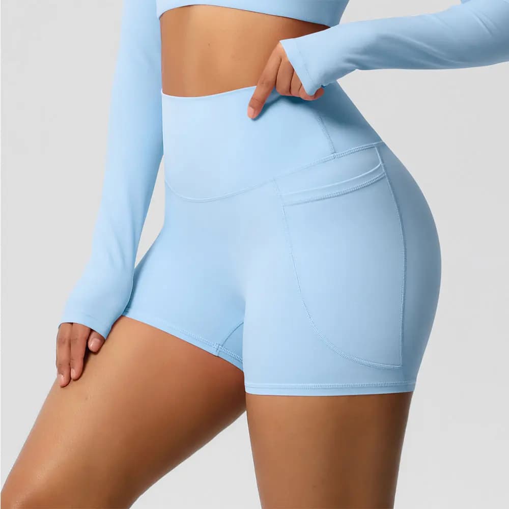 Pantaloncini Yoga Donna a Vita Alta Effetto Push-Up, Leggings da Palestra, Pantaloncini Sportivi da Donna per Corsa e Ciclismo, Slim Fit, Asciugatura Rapida