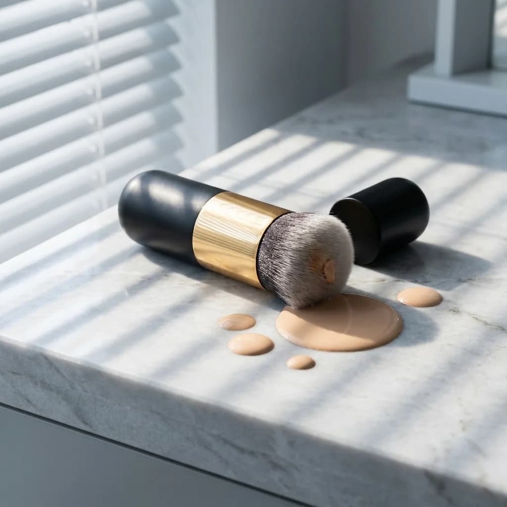 Pennello per fondotinta a testa di fungo grande e piccolo, pennello cosmetico per BB Cream senza polvere e senza tracce