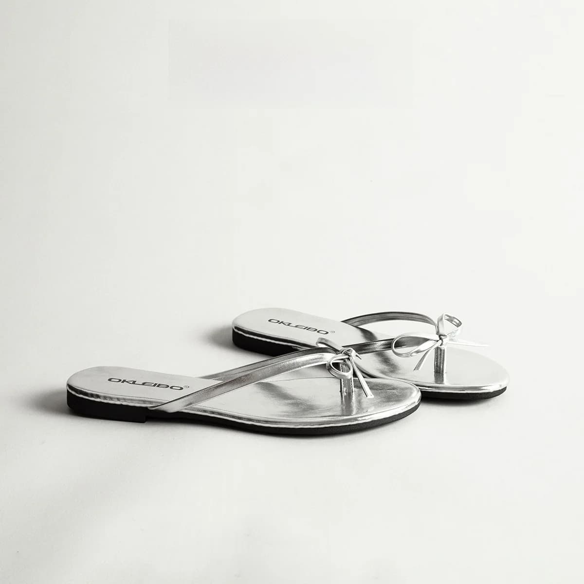 Elegant Knot Toe Slippers Women's Summer Outdoor Wear Korean Style Flat Bottom Casual Beach Sandals