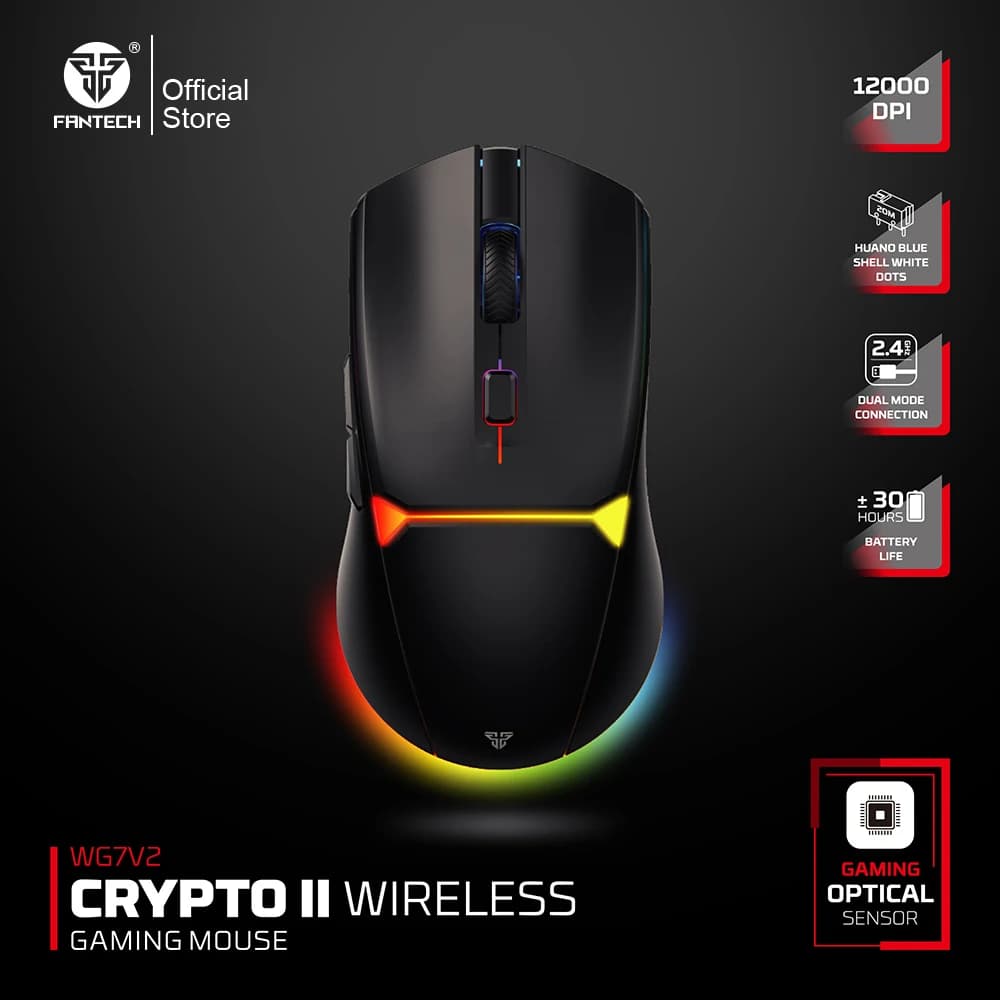 FANTECH CRYPOT II WG7v2 Wireless game and mouse mice wired 12000 DPI ARPG Macro Mic anti-sudore coating for CSGO LOL