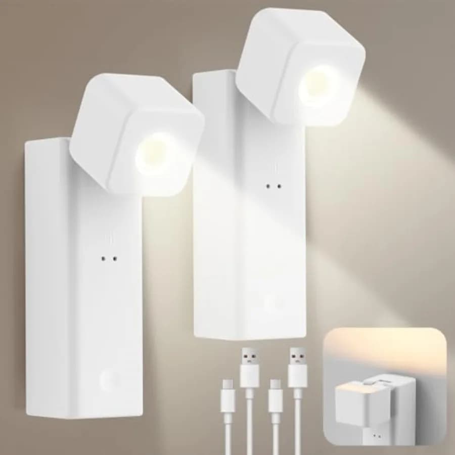 Lampade da Parete Ricaricabili a Batteria con Luce Notturna, Lampade da Lettura a LED Dimmerabili da Parete da 4000mAh per Soggiorno