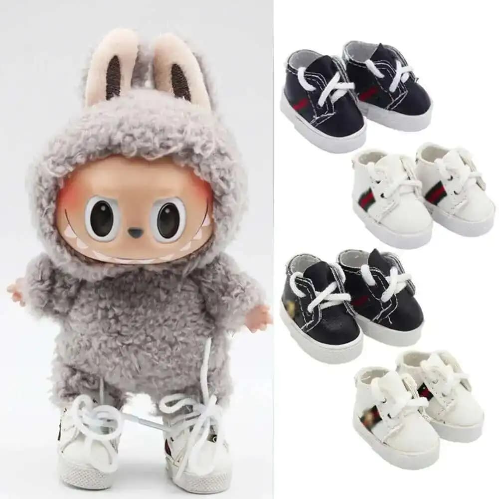 Labubu Dolls Sports Shoes 4x1.8cm Multiple Styles DIY for Labubu Doll Leather Cloth Shoes